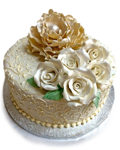 Willow Cakes 1-tier wedding cake with roses