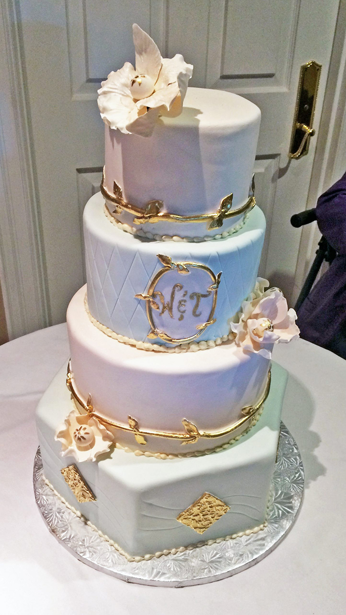 Willow Cakes & Pastries 3-Tier White on white wedding cake