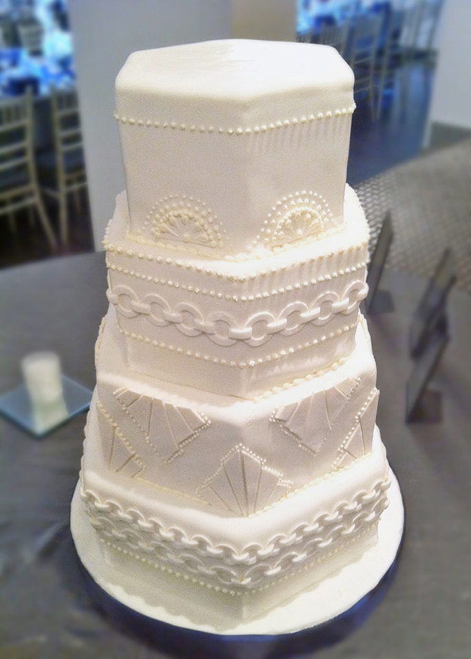 Willow Cakes & Pastries 3-Tier White on white wedding cake