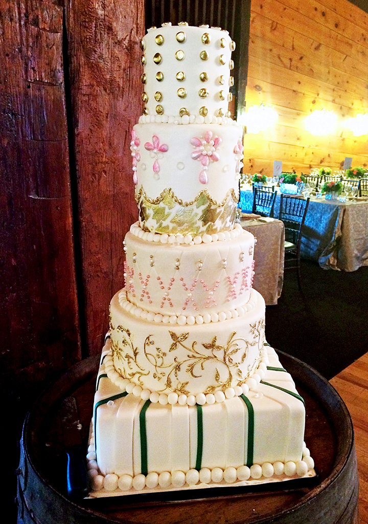 Willow Cakes & Pastries 5-Tier Wedding Cake with fine detail