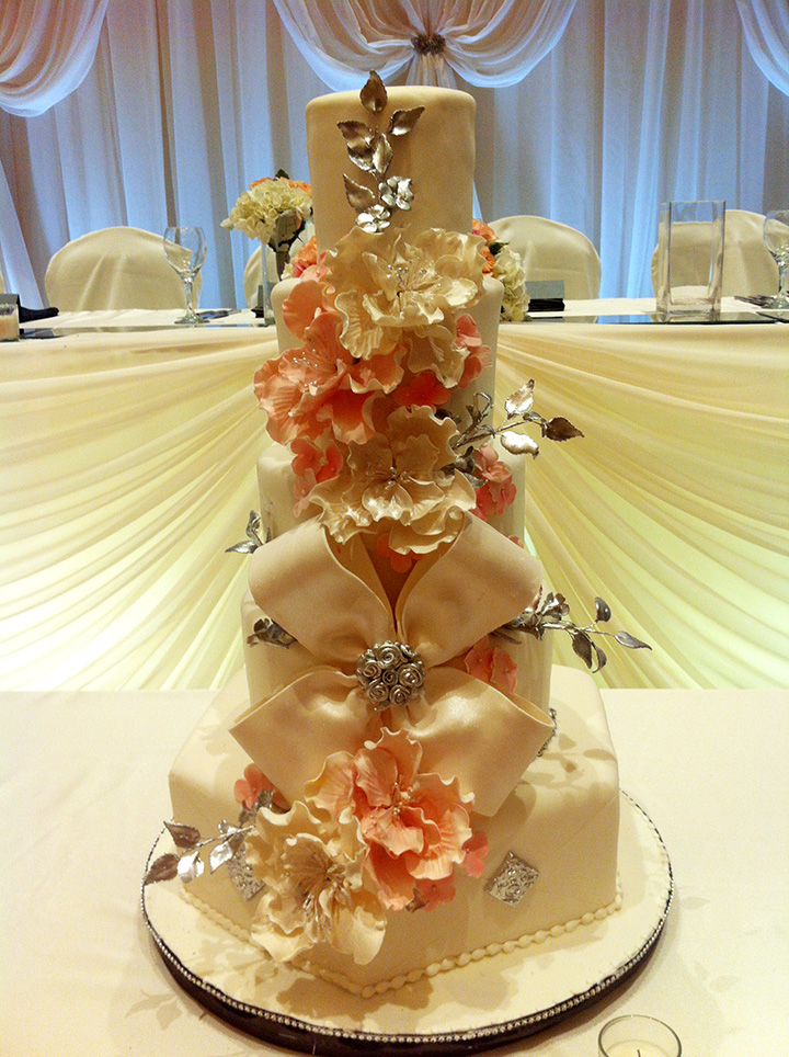 Willow Cakes & Pastries 5-Tier Wedding Cake with fine detail