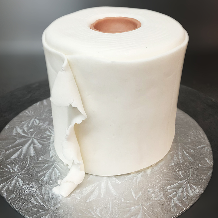 Toilet paper cake